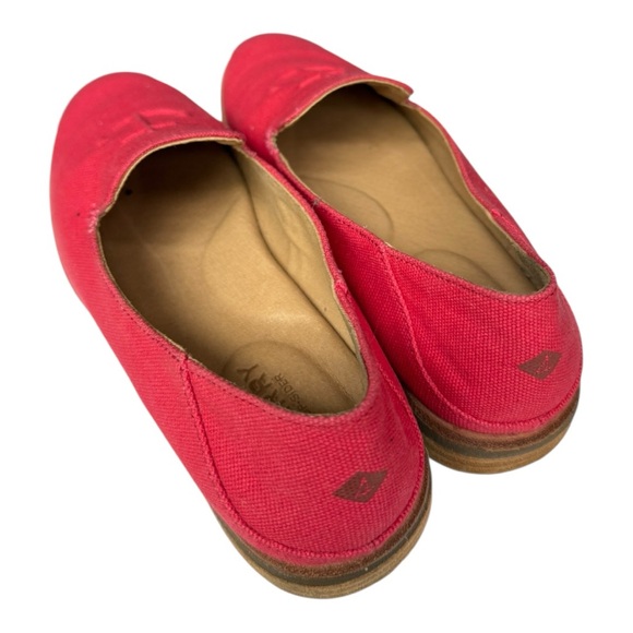 Sperry Seaport Levy Red Canvas Loafers Women’s Size 8 EUC Casual Nautical - Picture 10 of 14